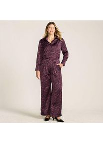 LANDS' END Gemusterte Satinhose, Damen,  Lila, Polyester, by Lands' End