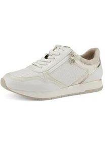 Sneaker Tamaris, Damen, Gr. 38, wei&szlig; (sanftes wei&szlig;, kombiniert), Lederimitat, Textil, Schuhe Sneaker, mit herausnehmbarer Innensohle, Freizeitschuh, Halbschuh, Schn&uuml;rschuh