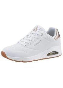Sneaker Skechers "UNO GOLDEN AIR", Damen, Gr. 41, wei&szlig;, Lederimitat, kontrastfarbene Details, Schuhe Sneaker, Freizeitschuh, Halbschuh, Schn&uuml;rschuh mit Metallic-Einsatz, Topseller