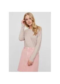 V&eacute;ro Moda Rundhalspullover VERO MODA "VMDOFFY", Damen, Gr. M, rosa (woodrose melange), Strick, Obermaterial: 94% Polyester, 3% Elasthan, 3% Nylon, meliert, Basic, figurumspielend h&uuml;ftlang, Rundhals, Raglan&auml;rmel Rippstrickb&uuml;ndchen, Pullover Rundhalspullover, in melierter Optik