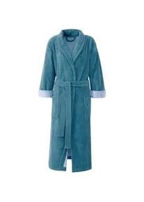 G&ouml;zze Unisex-Bademantel G&Ouml;ZZE "Turin, ideal f&uuml;r Sauna & Spa, Hotelbademantel, Morgenmantel" Gr. M, blau, L:125cm, Baumwoll-Mix, Hausm&auml;ntel, Bademantel, f&uuml;r Damen & Herren, mit G&uuml;rtel und zwei aufgesetzten Taschen, lang