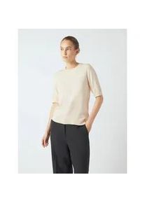 Strickpullover Y.A.S "YASLENA SS KNIT PULLOVER S. NOOS", Damen, Gr. XXL, beige (birch), Strick, Obermaterial: 75% Viskose, 25% Nylon, unifarben, regular fit normal, Rundhals, Pullover Strickpullover