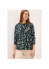 Kapuzensweatshirt Cecil, Damen, Gr. XXL (46), gr&uuml;n (ink gr&uuml;n), Sweatware, Obermaterial: 48% Baumwolle, 48% Modal, 4% Elasthan, gemustert, regular fit, Rundhals, abgesteppte Kante, Sweatshirts, mit 3/4 Arm, gemustert