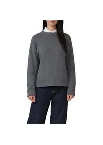 Strickpullover s.Oliver, Damen, Gr. 38, grau (dunkelgrau melange), Strick, Obermaterial: 50% Baumwolle, 25% Polyamid, 14% Polyacryl, 8% Wolle, 3% Elasthan, unifarben, h&uuml;ftbedeckend, Rundhals, B&uuml;ndchen, Pullover Strickpullover, mit Rundhals