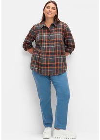 sheego Große Größen Tunika aus Flanell, kariert, kupferfarben-kariert, Größe 38 - Damen