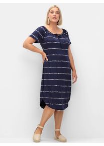 sheego Große Größen Jerseykleid mit Streifenmuster, tiefblau-gestreift, Größe 54 - Damen