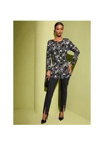 CR&Eacute;ATION L Strickjacke CREATION L, Damen, Gr. 48, schwarz (schwarz, champagner, gemustert), 50% Schurwolle, 30% Baumwolle, 20% Polyamid, gemustert, Strickjacken Strickjacke