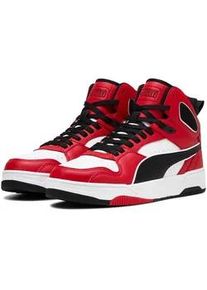 Sneaker Puma "RBD BREAK MID", Herren, Gr. 43, bunt (Puma wei&szlig;, Puma schwarz, for all time rot), Leder, mehrfarbig, Schuhe Sneaker