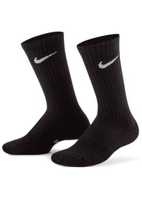 Nike Everyday Cushioned Crew Socks 3-Pack Multifunktionssocken Kinder (Gr M - EU: 38-42 |schwarz)