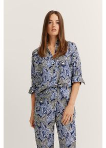 Bugatti Damen Hemdbluse390, marine, casual, Gr. 44, Paisley, 100% Viskose, Blusen, aus fließender Viskose