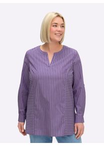 sheego Gro&szlig;e Gr&ouml;&szlig;en Tunika im Streifen-Mix, lila-ecru-gestreift, Gr&ouml;&szlig;e 44 - Damen