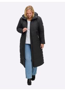 sheego Große Größen Steppmantel mit Stehkragen und Kapuze, schwarz, Größe 48 - Damen