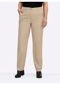 sheego Große Größen Chinohose mit Paspeltaschen hinten, beige, Größe 40 - Damen