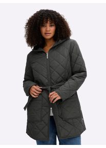 sheego Gro&szlig;e Gr&ouml;&szlig;en Wendejacke mit Bindeg&uuml;rtel, graphit, Gr&ouml;&szlig;e 48 - Damen
