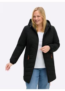 sheego Große Größen Steppjacke im leichten A-Schnitt, schwarz, Größe 44 - Damen