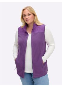 sheego Große Größen Fleeceweste mit Stehkragen, im Materialmix, lila, Größe 40 - Damen