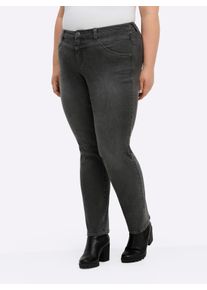 sheego Große Größen Jeans in 5-Pocket-Form, anthrazit-grey-denim, Größe 44 - Damen