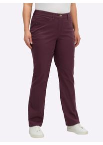 sheego Große Größen Hose in Twill-Qualität, burgund, Größe 40 - Damen
