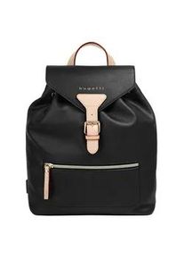 Cityrucksack Bugatti "ELLA", Damen, Gr. B/H/T: 30cm x 30cm x 10cm, onesize, schwarz, Polyurethan (100%), unifarben, Rucks&auml;cke Cityrucksack