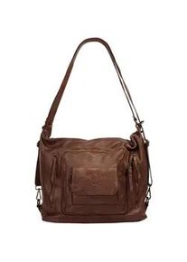 Cityrucksack FORTY, Damen, Gr. B/H/T: 40cm x 33cm x 18cm, onesize, braun (cognac), Leder, Rindsleder, Retro, Rucks&auml;cke Cityrucksack, echt Leder, Made in Italy