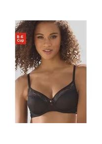 T-Shirt-BH Vivance, Damen, Gr. 90, Cup D, schwarz, Spitze, Obermaterial: 86% Polyamid, 14% Elasthan, BHs T-Shirt-BH, aus feinem Mesh-Material und Spitze in Leo-Optik, Dessous