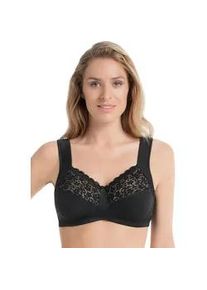 Entlastungs-BH Anita SINCE 1886 "Havanna", Damen, Gr. 100, Cup C, schwarz, Stoff, Obermaterial: 86% Polyamid, 14% Elasthan, matt, unifarben, klassisch, BHs Entlastungs-BH, Komforttr&auml;ger, mit Spitze, Zierschleife, breite Tr&auml;ger, ohne B&uuml;gel