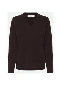 Wollpullover rosemunde "Laica v-neck", Damen, Gr. L, braun (dunkelbraun), Feinstrick, Obermaterial: 70% Wolle, 30% Kaschmir, unifarben, Basic h&uuml;ftlang, V-Ausschnitt, Strickb&uuml;ndchen, Pullover, mit V-Ausschnitt und langen &Auml;rmeln, Woll-Kaschmir-Mix