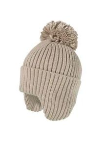 Strickm&uuml;tze MaxiMo, Jungen, Gr. 49/51, braun (hellbraunmeliert), Strick, Materialmix, unifarben, M&uuml;tzen Strickm&uuml;tze, w&auml;rmend, breiter Umschlag, Ohrenklappen, Bommel