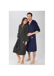 Unisex-Bademantel Bruno Banani "Robby, ideal f&uuml;r Sauna & Spa, Standardl&auml;nge & &Uuml;berl&auml;nge" Gr. XXL, grau (anthrazit), L:125cm, Walkfrottee, Hausm&auml;ntel, Damen & Herren Badem&auml;ntel, Baumwolle, mit Taschen, Sauna, XS-3XL