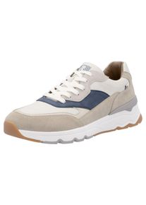 RIEKER SPORT Herren Sneaker, Gr. 47creme, hellbeige, jeansblau, Veloursleder, Leder, Lederimitat, casual, Schuhe, Schnürschuh, Halbschuh,