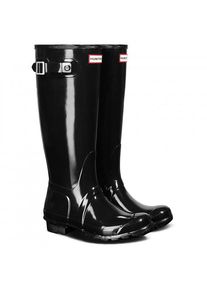Hunter Boots Original Tall Gloss Gummistiefel Damen (Gr 40,5 |schwarz |wasserdicht)