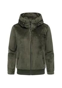 Fleecejacke Ragwear "Cousy Short Bonded", Damen, Gr. XL (42), olivgr&uuml;n, Obermaterial: 91% Polyester, 9% Elasthan; Innenfutter: 94% Polyester, 6% Elasthan, gerade h&uuml;ftbedeckend, hoch geschlossener Ausschnitt, &Auml;rmel ohne &Auml;rmelschlitz elastischer Bund mit innenliegendem Gummizug, Jacken Fleecejacke, &Uuml;bergangsjacke mit kuscheligem Teddyfell-Innenfutter