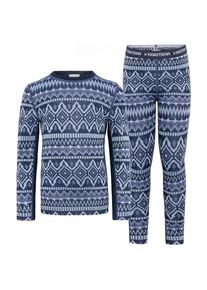 KARI TRAA Agnes Set Merinounterwäsche Kinder (Gr 110 |blau)