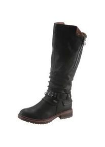 Winterstiefel Rieker, Damen, Gr. 36, Varioschaft, schwarz, Lederimitat, Schuhe Winterstiefel, Winterboots, Blockabsatz, mit TEX-Membran, Varioschaft