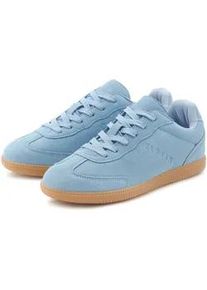 Sneaker ELBSAND "Freizeitschuh, Schn&uuml;rschuh", Damen, Gr. 43, blau, Obermaterial: 93% Rindsleder, 7% Lederimitat. Decksohle: 100% Textilmaterial. Futter: 100% Polyester. Laufsohle: 100% Synthetik, Veloursleder, unifarben, Schuhe Sneaker, Retro Sneaker, Lederschuh, Schn&uuml;rhalbschuh aus Leder Unisex