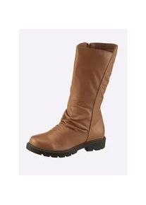 Stiefel Andrea Conti, Damen, Gr. 38, braun (camel), Glattleder, Leder, Schuhe Stiefel