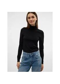 V&eacute;ro Moda Rollkragenpullover VERO MODA "VMHAPPINESS LS ROLLNK PULLOVE GA BOO REP", Damen, Gr. XS, schwarz, Feinstrick, Obermaterial: 50% Viskose, 27% Nylon, 23% Polyester, unifarben, slim fit taillenbedeckt, hoch geschlossener Ausschnitt, Rippstrickb&uuml;ndchen, Pullover Rollkragenpullover
