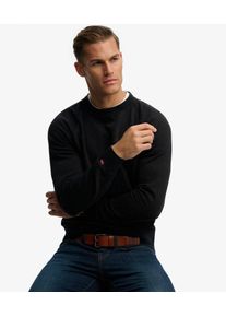 Superdry Herren Baumwolle Gesticktes Logo Essential Raglan Rundhals-Sweatshirt, Schwarz - Gr&ouml;&szlig;e: XL 104060750087002A004