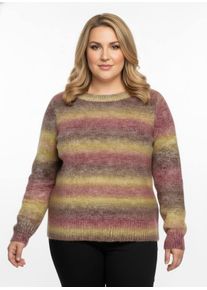 sheego Große Größen Strickpullover mit Farbverlauf, kirsche-taupe-gemustert, Größe 36 - Damen