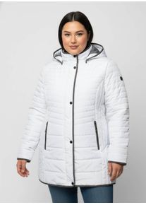 sheego Gro&szlig;e Gr&ouml;&szlig;en Steppjacke mit streckender L&auml;ngs-Steppung seitlich, wei&szlig;-grau, Gr&ouml;&szlig;e 54 - Damen