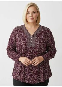 sheego Gro&szlig;e Gr&ouml;&szlig;en Tunika im Bl&uuml;mchenmuster, burgund-mauve-bedruckt, Gr&ouml;&szlig;e 50 - Damen