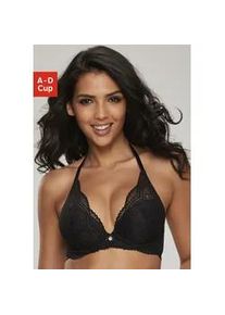 Neckholder-BH Nuance "Vivianna", Damen, Gr. 90, Cup B, schwarz, Microtouch, Obermaterial: 60% Polyamid, 35% Polyester, 5% Elasthan, BHs Neckholder-BH, mit verschiedenen Tragevarianten, mit floraler Spitze, Dessous