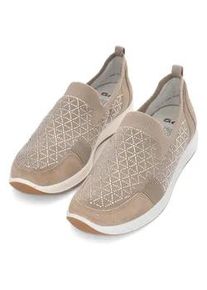 Slipper Ara "LISSABON", Damen, Gr. 7,5 (41), beige, Textil, Veloursleder, Schuhe Slipper, Freizeitschuh, Reha Schuh mit High Soft D&auml;mpfung, G-Weite