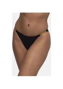 Bikini-Hose Dorina "Filao", Damen, Gr. S, N-Gr, schwarz, Microfaser, Obermaterial: 87% Polyester, 13% Elasthan, unifarben, Badehosen Bikini-Hose, Mit modischen goldfarbenen Kettendetails