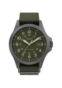 Solaruhr Timex "FIELD POST", gr&uuml;n (khaki), Armbanduhren, Herren, Armbanduhr, Herrenuhr, Datum, Leuchtzeiger, Saphirglas, Textilarmband
