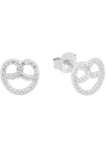 Paar Ohrstecker Amor "Breze, Trachtenschmuck, Volksfest", silber (silberfarben, kristallwei&szlig;, kristallwei&szlig;), Ohrringe, Damen, Silber 925 (Sterlingsilber), mit Zirkonia (synth.)