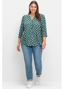 sheego Große Größen Tunika mit Grafikprint, tiefgrün-gemustert, Größe 48 - Damen