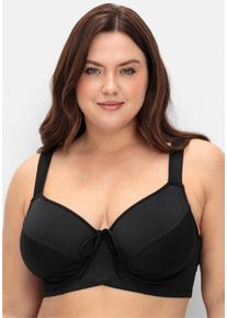 sheego Große Größen Bikini-Oberteil mit Bindebändchen, schwarz, Größe 48B - Damen