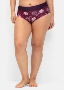 sheego Große Größen Bikini-Hose mit Blüten-Druck, beere-gemustert, Größe 42 - Damen