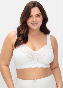 sheego Große Größen BH ohne Bügel mit Stretch-Anteil, weiß, Größe 110G - Damen